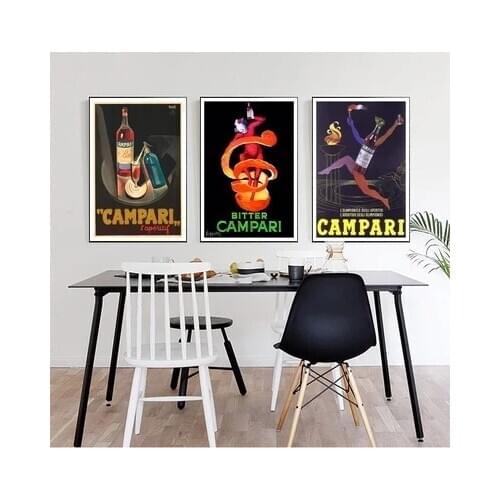Wall Art Printed Campari Print Vintage Drinks Advert Picture Canvas Home Decor Modular Painting No Frame Cuadros For Living Room
