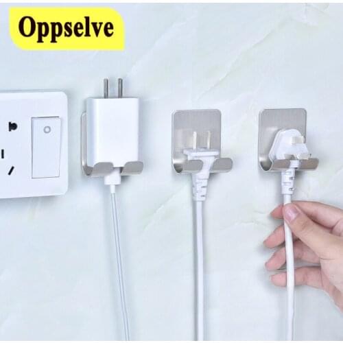 Wall Mounted Storage Holder For Phone Charging Cable USB Wire Cord Bedside Organizer Power Plug Stand Bathroom Storage Rack Hook