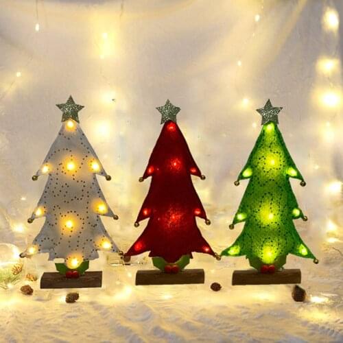 32*18CM Mini Desktop Christmas Tree Lights LED Christmas Decorations Christmas Gifts Ornaments Pendants Holiday Party Supplies