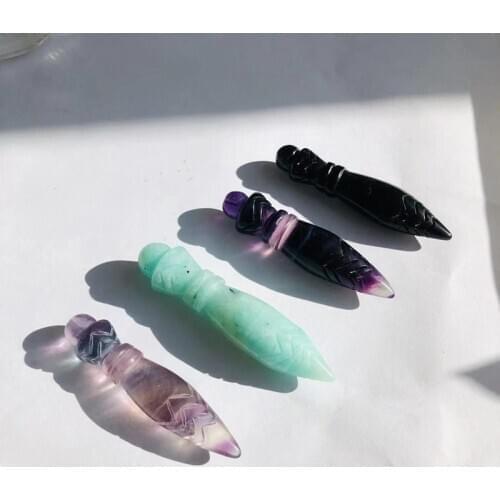 Natural Stones Quartz Gemstones Crystal Hand Carved Vajra Healing Reiki Gems Feng Shui Home Decorations