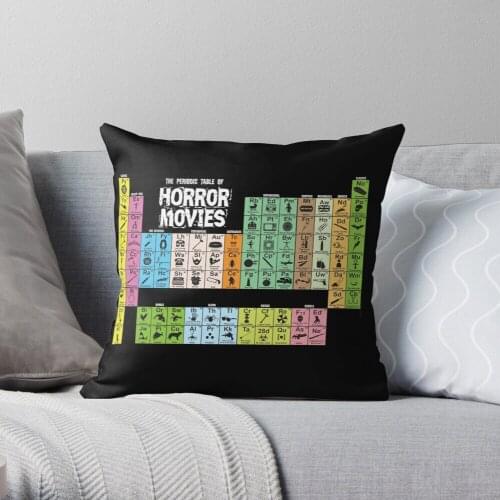Pillowslip Periodic Table of Horror Movies Throw Pillow 100% Cotton Decor Pillow Case Home Cushion Cover 45*45cm