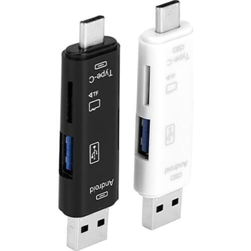 Type-C and Micro USB All in 1 OTG Card Reader Flash Drive High-speed USB2.0 Universal OTG TF/SD Card for Android phone Computer