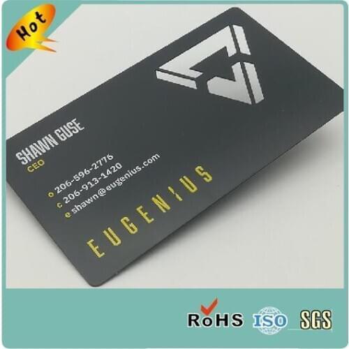 Personalized Custom Laser Cut Name Card Matt Black Stainless Steel Metal business card