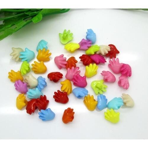 100Pcs Mixed Acrylic Hand Shape Sewing Buttons For Kids Clothes Scrapbooking Decorative Botones Handicraft DIY Accessories