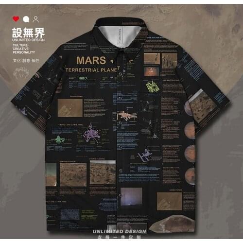 Terrestrial planet Mars universe space flight Short-Sleeved shirt button up Blouses Tops fashion trends mens Clothes Summer