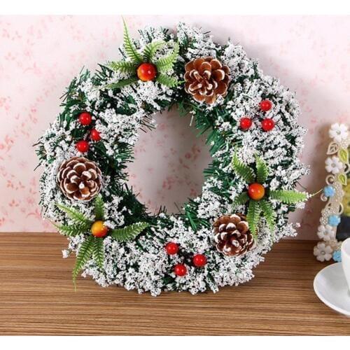 Handmade Christmas Wreath Christmas Large Wreath Door Wall Ornament Garland Decoration Fake Fruit Pine Christmas Decor For Home