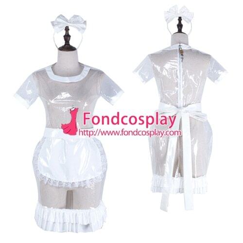 Sissy maid clear pvc dress lockable Uniform cosplay costume Tailor-made[G2323]