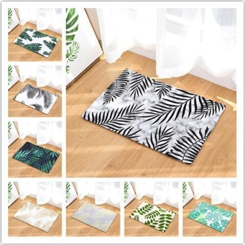 SJ 1pc Bath Mats Pad Tropical Rainforest Leaves Non Slip Bathroom Rug Carpet tapis de bain Carrpet