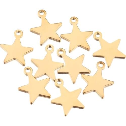 20pcs Gold Stainless Steel Tiny Star Charms Connectors for DIY Bracelet Earring Jewelry Making Supplies Accessories Wholesale