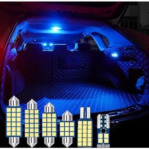 19pcs T10 Festoon LED Bulbs Car Interior Dome Reading Lights Door Courtesy Trunk Lamps For BMW 7 series E65 E66 E67 Accessories