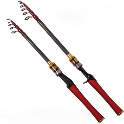 High Quality Fishing Rod Spinning Casting Hard Carbon Telescopic Fiber 1.8m 2.1m 2.4m 2.7m Outdoor Ultralight Fishing Tackle