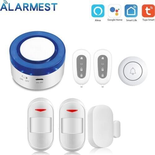 Smart Home Wifi Alarm Siren Kits Smart Life APP Wireless Remote Control Alexa Google Home control