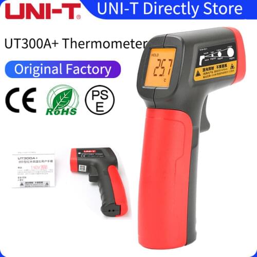 UNI-T Digital Infrared Thermometer UT300A+ Non-contact Temperature Gun MAX 400 Centigrade LCD display IR Laser Thermometer