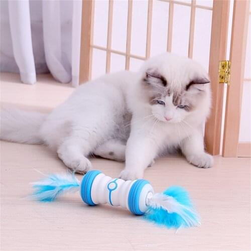USB Electric Funny Cat Feather Toy Puzzle Interactive Ball Automatic Rotation Funny Cat Artifact With 4pcs Feather Accessories