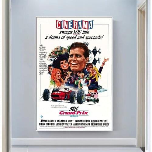 V0502 Grand Prix (2) Vintage Classic Movie Wall Silk Cloth HD Poster Art Home Decoration Gift