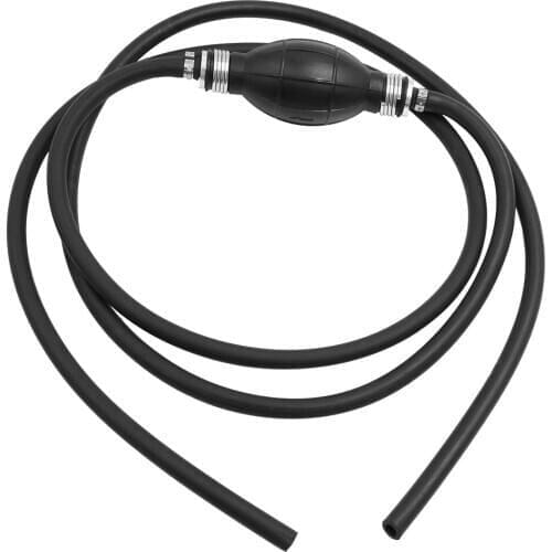 X Autohaux 1/4" 6mm Fuel Line Assembly with Hand Primer Bulb 7ft for Outboard Boat Motors - Universal Black Rubber