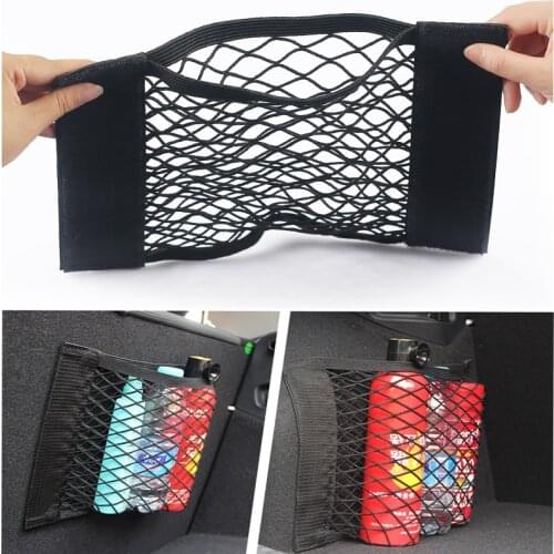 1 Piece Of Car Back Mesh Luggage Elastic Rope Net Velcro Universal Storage Bag Pocket Cage Car Storage Seat Sar Sticker