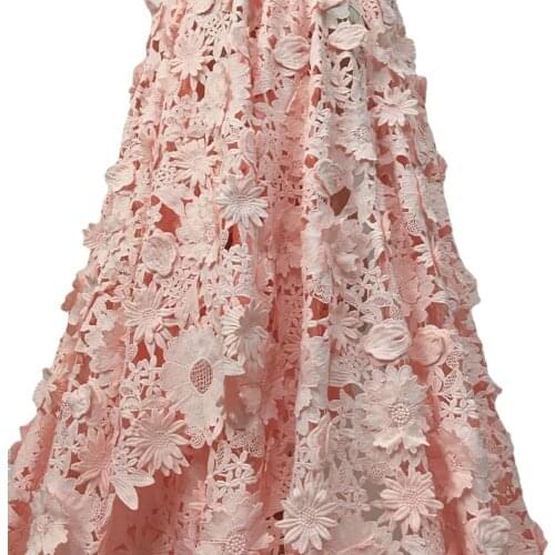 120cm new 3D stereoscopic applique hollowed embroidery, handmade DIY water-soluble lace fabric, dress fabric wedding dresX089