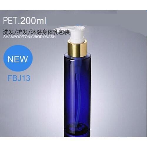 300PCS/LOT 200ML PLASTIC LOTION PUMP SERUM BOTTLES TRAVEL BLUE