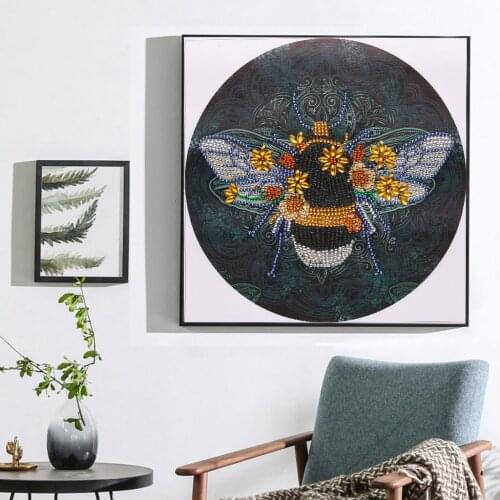 Cusack Bee Butterfly DIY 3D Diamond Painting Cross Stitch Partial Drill Special Shaped Diamond Handmade Room Decoration