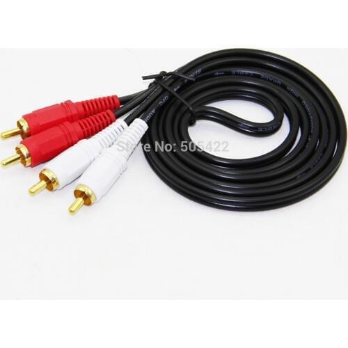 5FT High Quality AV 2 RCA to RCA Male Plug Audio Video Extension Cable Gold Plated