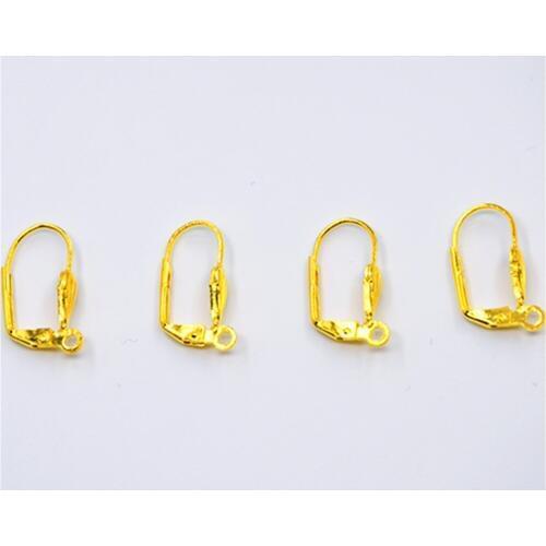 Good Quality 50pcs Semicircle Yellow Gold Plated Flexible Hook Earrings Earwires Woman Jewelry Lever Back Accessories Findings