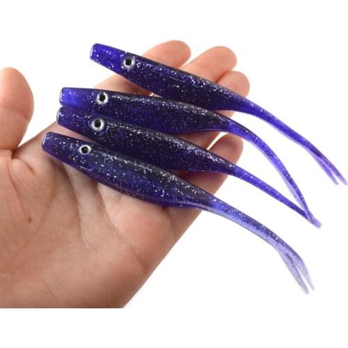 6pcs/lot Soft Bait Fork Tail Fishing Lures Bionic Bait Long T Tail 12cm 6.5g Silicone Soft Worm Swimbaits Plastic Artificial