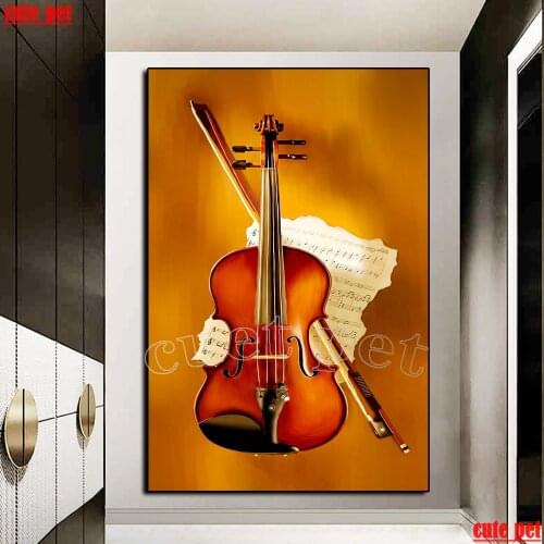 Diy Diamond Painting music Violin Diamond Embroidery Full square drilling Cross Stitch 5d Diamond Mosaic kits decoration salon