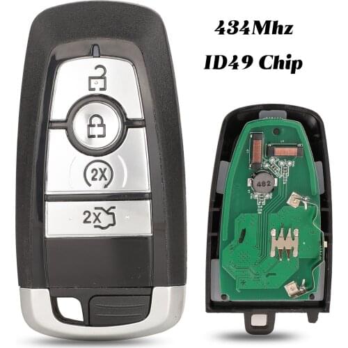Jingyuqin 4 Buttons 434Mhz ID49 Chip Smart Remote Car Key For Ford Fusion Explorer Edge Mustang 2017- 2018 FSK M3N-A2C31243300