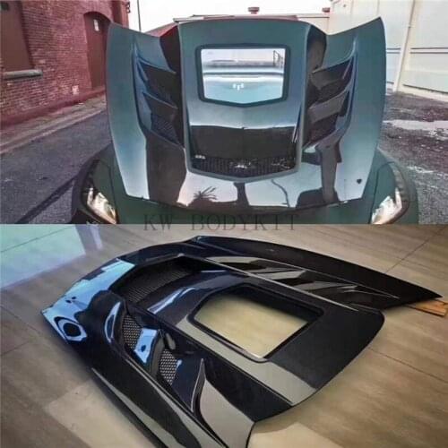 For Corvette C7 Carbon Fiber Hood,Transparent Hood With Open Hole Body kit, Auto Parts, Carbon Fiber Glass Center Hood