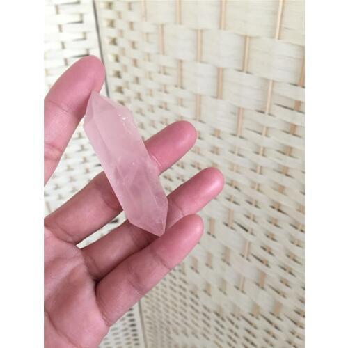 Love gemstone 100% Natural pink rose quartz Crystal double terminated Wand Healing Crystal Quartz point wholesale