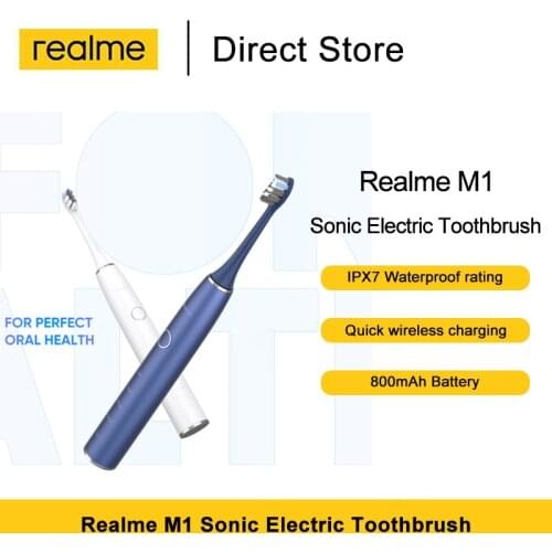 Realme M1 Sonic Electric Toothbrush 4 Cleaning modes 90days battery life IPX7 Wireless Charging electric toothbrush