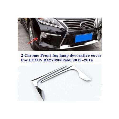 Chrome car fog lamp decorative cover,rearview guard trim,steel rear bumper guard plate For Lexus RX270/RX350/RX450 2012-2014