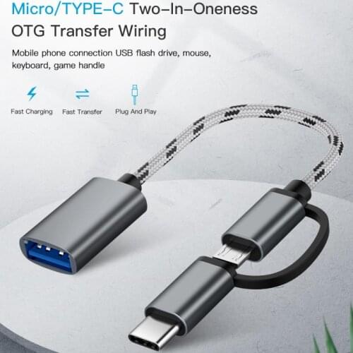 2 In 1 USB 3.0 OTG Adapter Cable Type-C Micro USB To USB 3.0 Interface Converter For Xiaomi Samsung Huawei Charging Cable Line