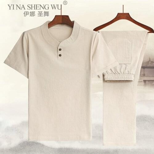 Kimono Japanese Men Short Short-Sleeve Shirt Trousers Japan Harajuku Homewear Trousers Asian Menswear Yukata Cardigan Costumes