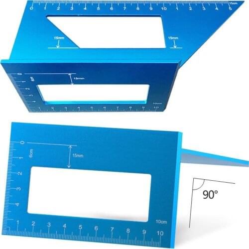 Measurement Woodworking T-Type Multifunctional Square Angle Ruler 45 Degrees 90 Degrees Gauge Angle Protractor Aluminum Alloy