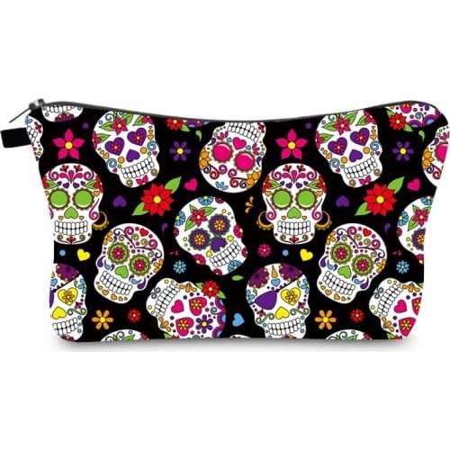 Soft Skull print Makeup-bags Sanitary Napkin Bag Coin Purse Credit Card Sanitary Pad Cosmetics Organizer Storage Bag spokemn
