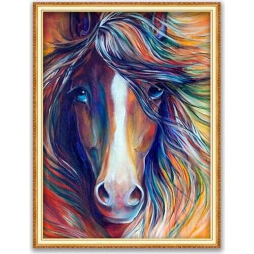 Animal Horse DIY 11CT Cross Stitch Embroidery Kits Craft Needlework Set Cotton Thread Printed Canvas Home Decoration Wholesale
