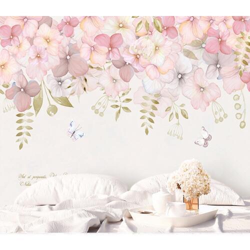 Bacaz Custom 3D Photo Lily Flower Wallpaper 3d Wall Mural for Living Room Bedroom 3D Pink Flower wall paper Mural 3d Stickers