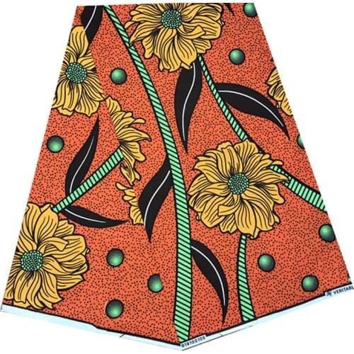 Nigerian Wax Dye Printed Fabric 100%Cotton Real Breathable Soft African Style Wedding Dress Material For Sewing 6 Yards R-V 4-61