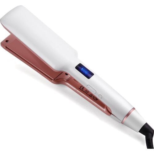 Professional Wide Plates Hair Straightener Curler Ceramic Flat Iron Straightening Curling Irons Digital LCD Display Styling Tool