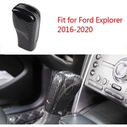 CITALL 3pcs/set Gear Lever Shift Handle Knob Cover Trim fit for Ford Explorer 2016 2017 2018 2019 2020 ABS Carbon Fiber Texture