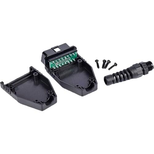 OBD Male Plug Connector OBD2 Male Plug Tool OBD 16Pin Connector OBD II Adaptor OBDII Connector J1962 OBD2 Connector with PCB