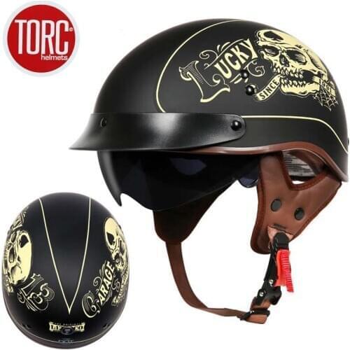 TORC Retro Motorcycle Helmet Open Face Half Vintage Cruiser Helmets Moto Motocicleta Capacete Casco Casque