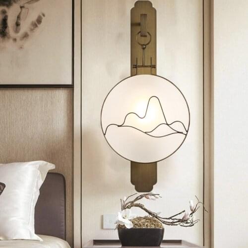 Creative Hotel Restaurant LED Decoration Wall Lamp Chinese Landscape Antique Wall Light Bedside Living Room Background Wall Lamp