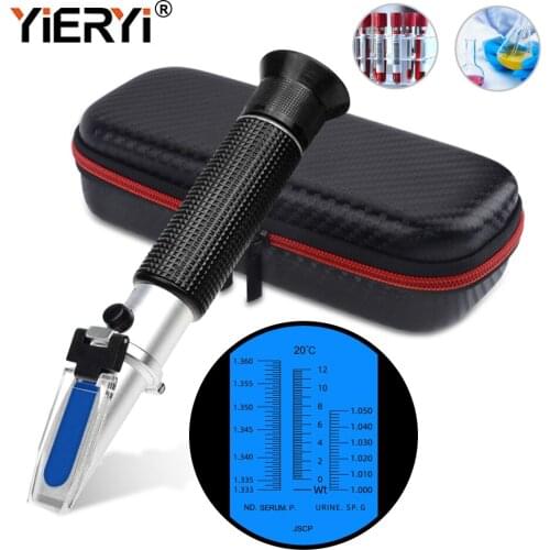 Yieryi Handheld Clinical Medical Refractometer ATC Urine/Serum Protein Physiological Fluid Concentration Meter with Black Bag