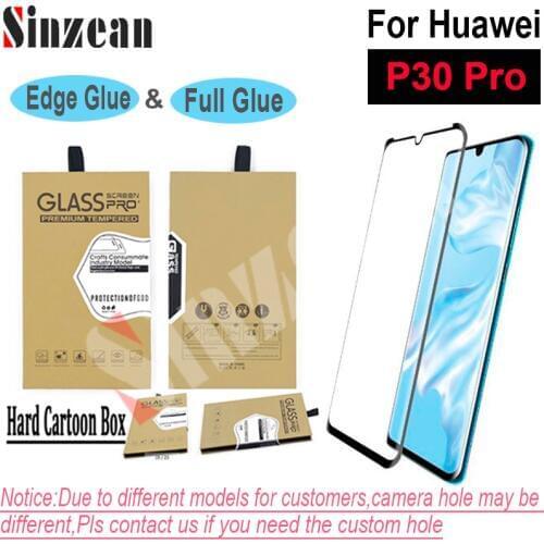 25pcs Sinzean For Huawei P30 Pro 3D Full Covered Tempered Glass For Huawei P30 Pro Full Glue Screen Protector Film with package