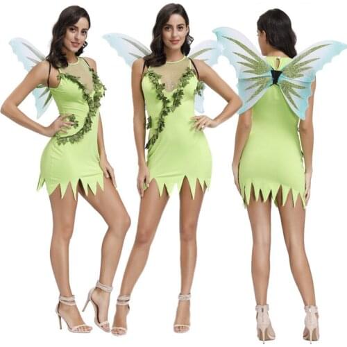 Forest Yellow Little Elf Butterfly Costume Halloween Party Performance Female Costume