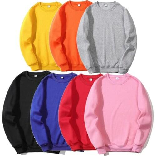 Women Couple Hoodies Sweatshirt Fleece Tracksuit Sports Sweatshirt 2020 Pure Color Long Sleeve Hoodies Top Casual Loose Jumper