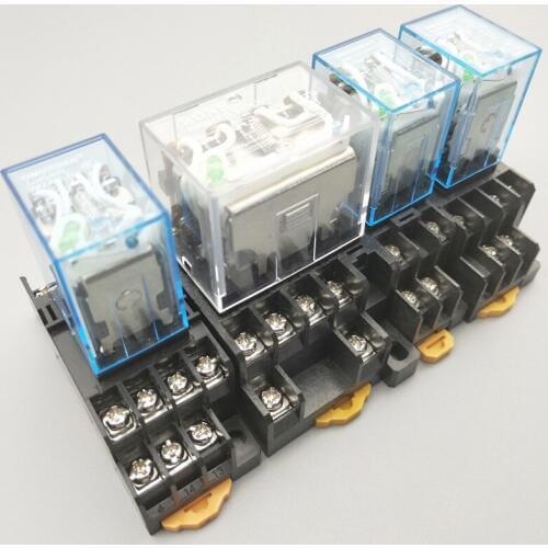 1pcs LY3NJ JQX-13F HH63P AC220v DC24v 12v 10A silver contact electric micro mini Electromagnetic coil relay with socket